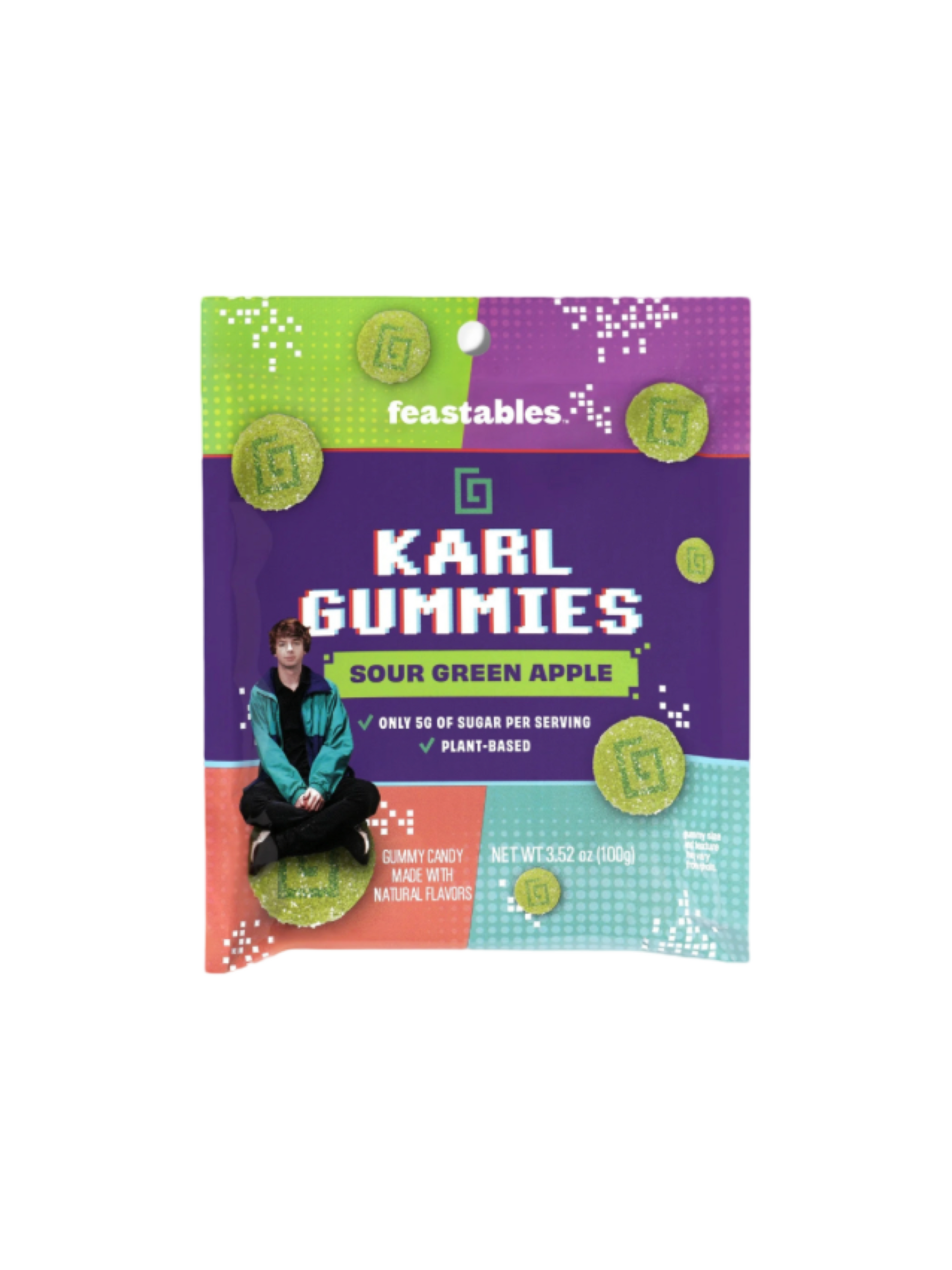 Feastables Karl Gummies - Sour Green Apple 8x50g