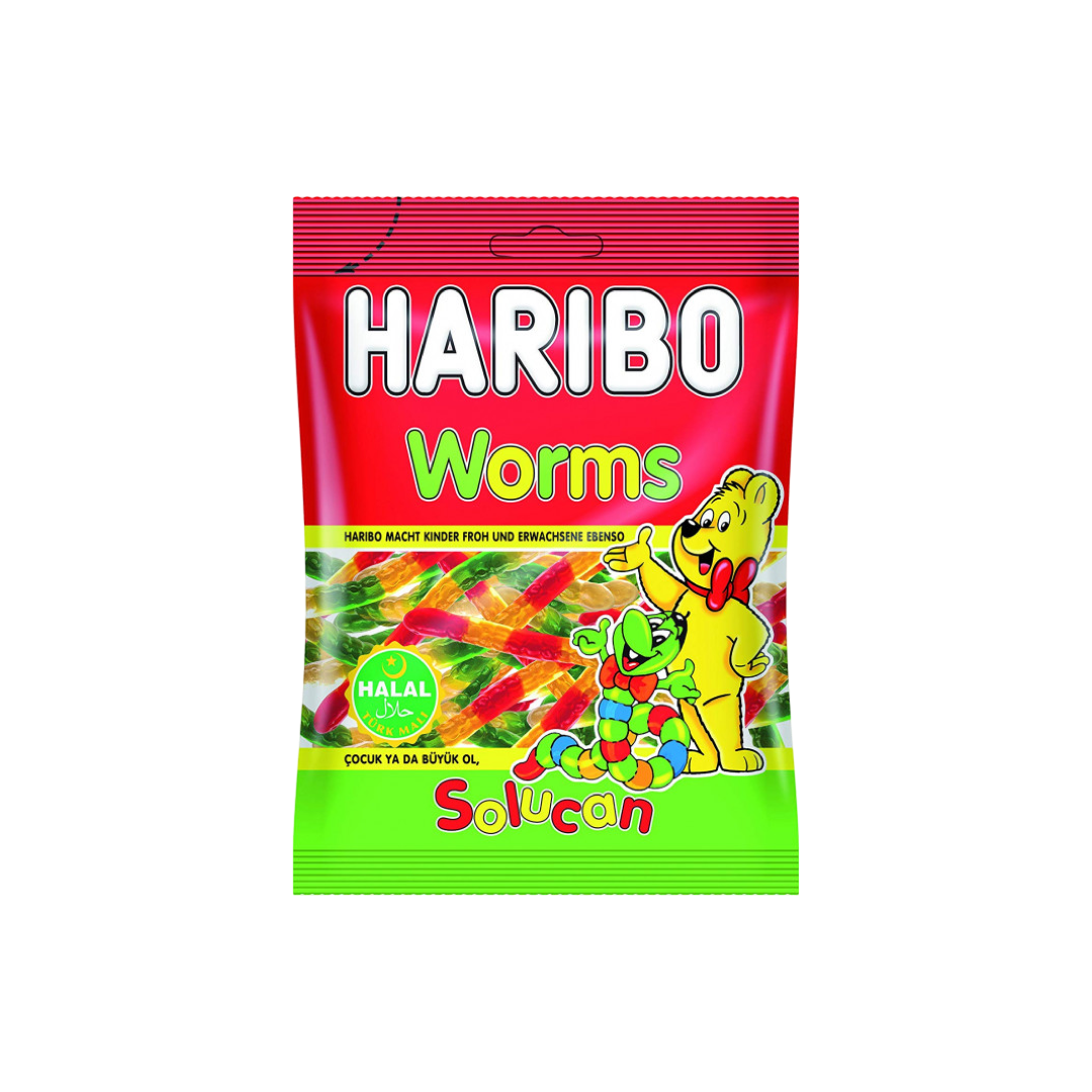 Description produit : Haribo - Worms Halal 30x100g

Les Haribo Worms Halal sont des bonbons gélifiés en forme de vers rigolos, aux saveurs fruitées et acidulées. Certifiés halal, ils offrent une expérience gustative amusante et irrésistible, idéale pour tous les amateurs de friandises. Disponibles en sachets pratiques de 100 g, regroupés en cartons de 30 unités, ils s’adaptent parfaitement aux besoins des professionnels et aux moments festifs.

Points forts :
	•	Forme ludique : Des bonbons en forme de vers