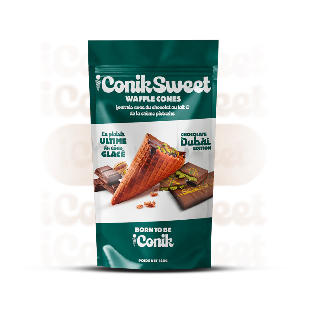 IConiksweet Waffle Cones Chocolat Au Lait & Crème De Pistache