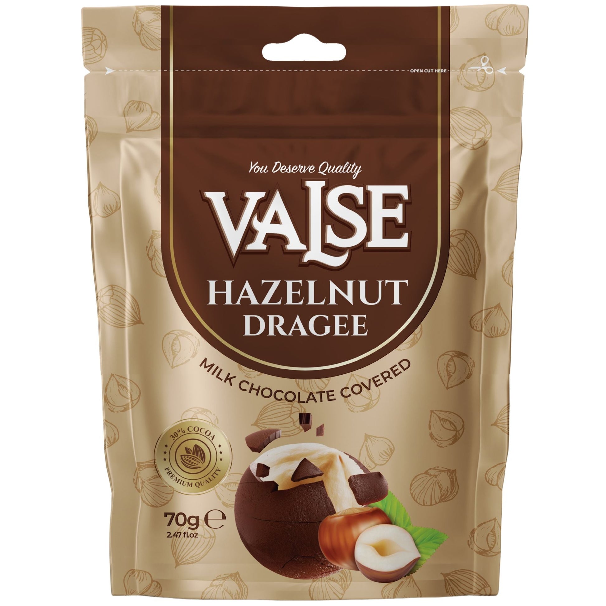 Valse Hazelnut Dragee - Milk Chocolate Covered