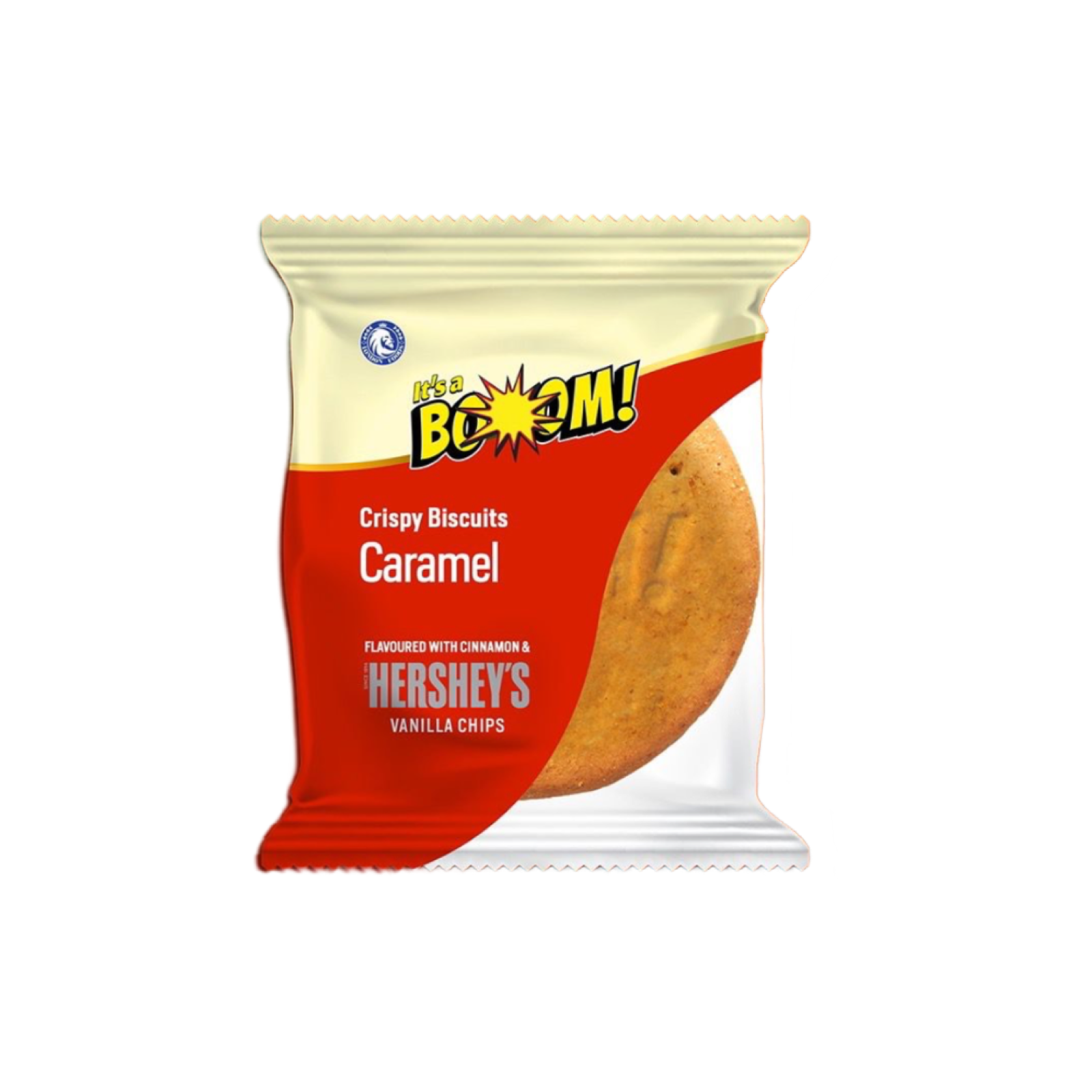 Boom Crispy Biscuits Caramel with Cinnamon & Hershey’s Vanilla Chips